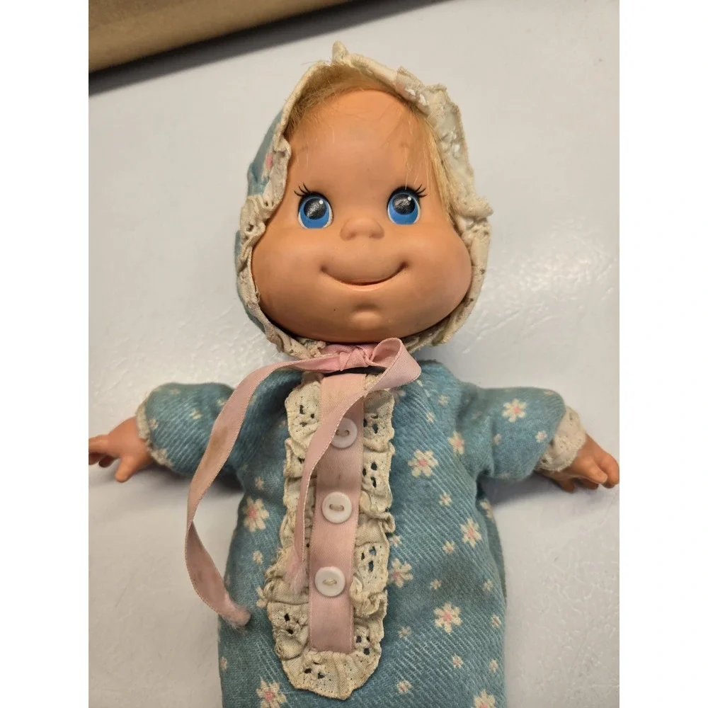 1970 Mattel Talking Baby Bean Doll She Works Vinyl Head Soft Body Filled Beans